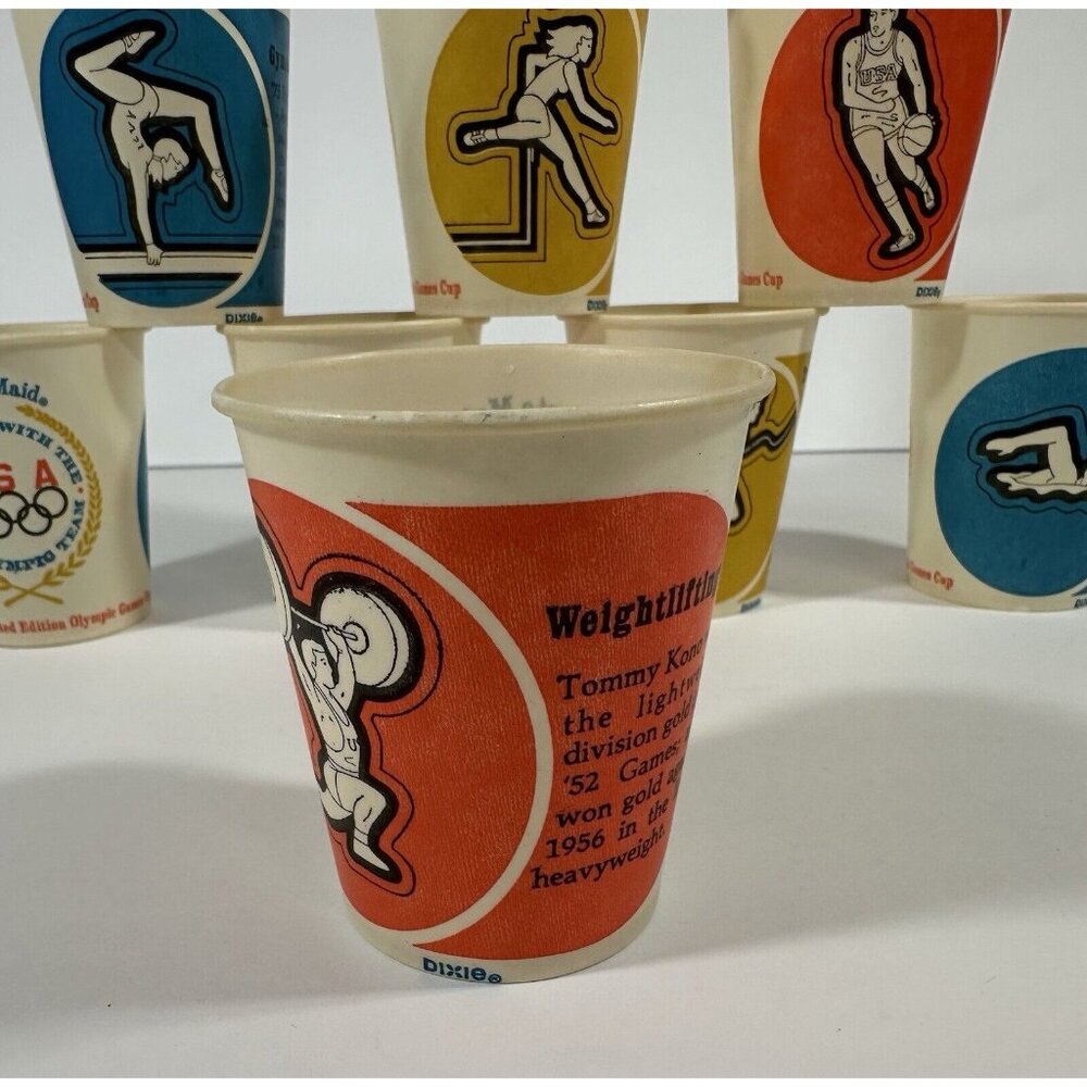 USA Olympic Team 1980 Dixie Minute Maid Juice Cups Set Of 55 Sports Summer Games - Picture 8 of 13